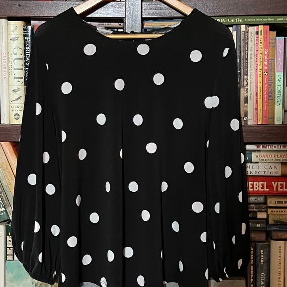 Adrianna Papell Tops - Adrianna Poppel | Polka dot blouse with keyhole back | XL